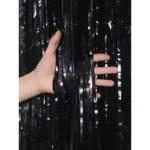 Svart - Frynsegardin Bakgrunn - 2x1m