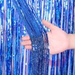 Blå glitter - Frynsegardin Bakgrunn - 2x1m